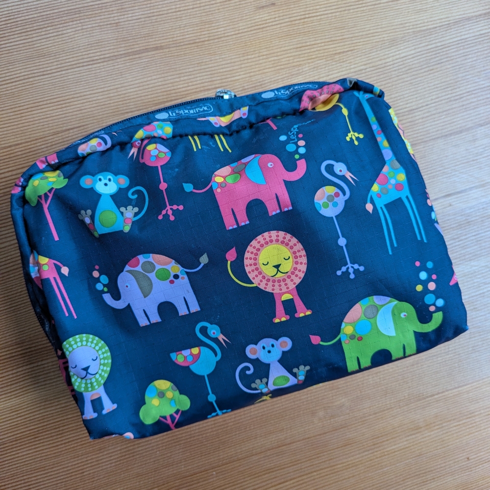Colorful Animal Print Cosmetic Bag - Picture 3 of 3